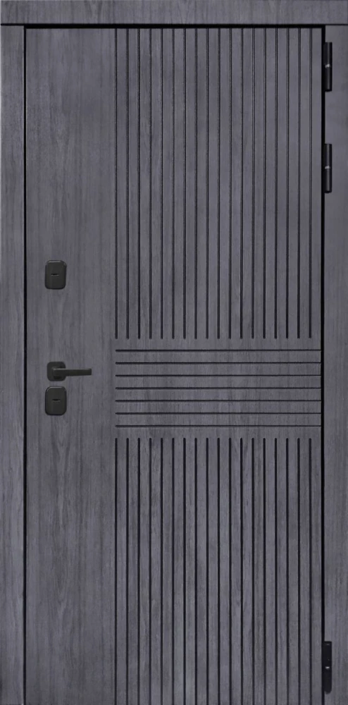 Входная дверь ДвериПРО Берген СБ-1 (лак. белое, 16мм, Беленый дуб) DPRO222590 внешняя сторона